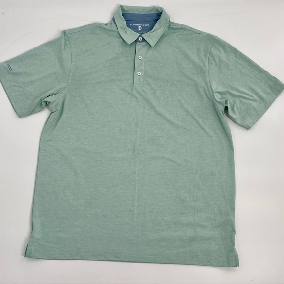 Southern Shirt Men's Grayton Heather Short Sleeve Polo Green Reef Large - Picture 6 of 13